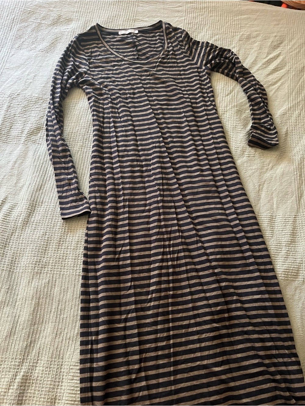 Peruvian Connection Striped V-Neck Maxi Dress in Black and Brown